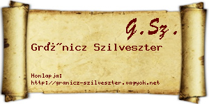 Gránicz Szilveszter névjegykártya