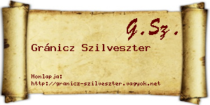 Gránicz Szilveszter névjegykártya